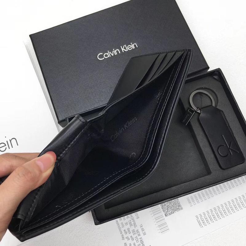 CK Black Leather Wallet-keychain Set For Men 10#