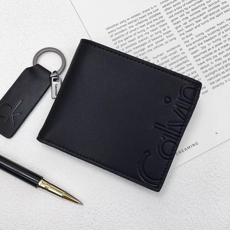 CK Black Leather Wallet-keychain Set For Men 10#
