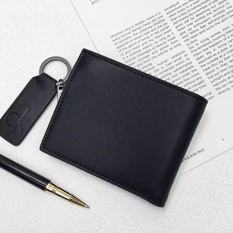 CK Black Leather Wallet-keychain Set For Men 10#