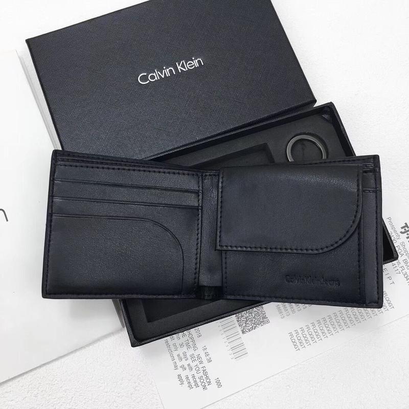 CK Black Leather Wallet-keychain Set For Men 10#