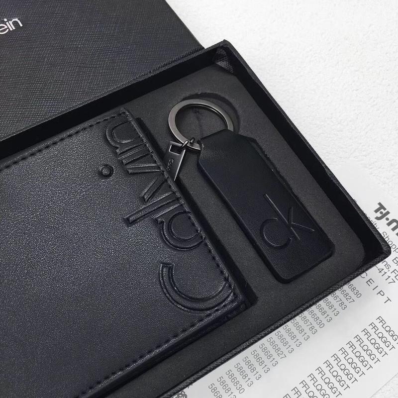 CK Black Leather Wallet-keychain Set For Men 10#