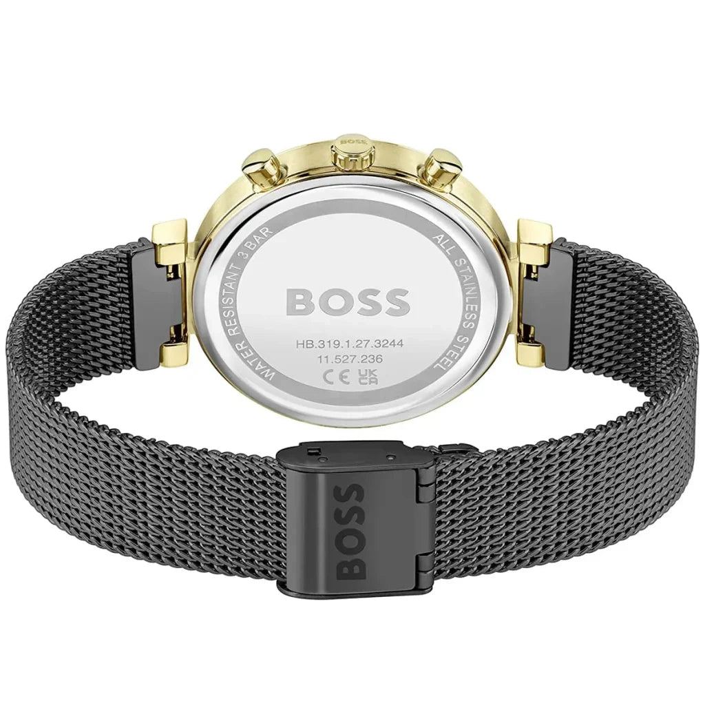 Hugo Boss Women’s Watch – Model 1502627 | Elegant Black Stainless Steel Design