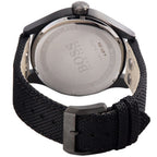 Hugo Boss Aeroliner Maxx 1513086 Matte Black Case Black Woven Dial Black Synthetic Fiber Men's Watch