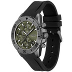 Hugo Boss Admiral 1513967 Silver Case Green Dial Black Rubber Strap Men's Watch