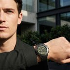 Hugo Boss Admiral 1513967 Silver Case Green Dial Black Rubber Strap Men's Watch