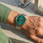 Hugo Boss Associate 1513975 Runner Silver Stainless Steel Green Dial Men's Watch