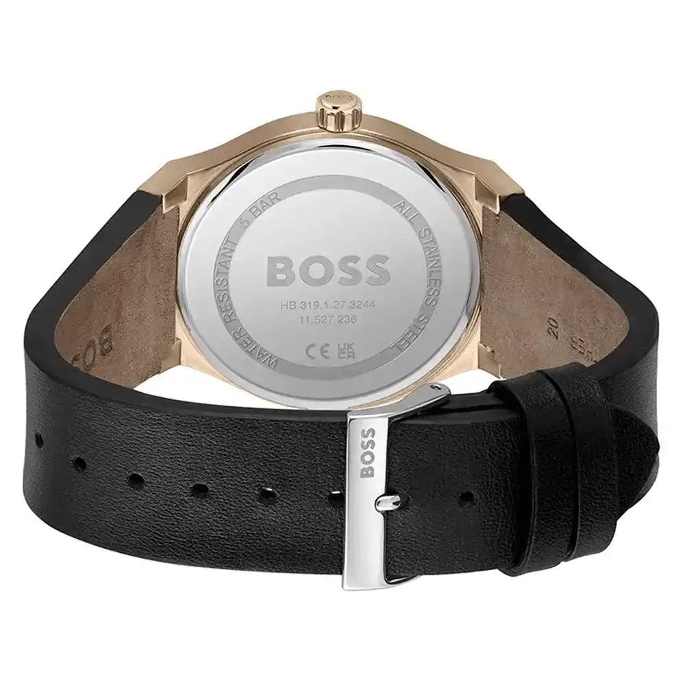 Hugo Boss Men’s Watch – Model 1514080 | Classic Olive Green Dial with Black Leather Strap