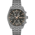 Hugo Boss Sky Traveller 1514153 Gray Ion-Plated Stainless Steel Gray Dial Men's Watch
