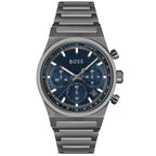 Hugo Boss Candor 1514223 Men's Grey Steel Watch with Blue Dial
