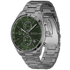 Hugo Boss Integrity 1514228 Chronograph Green Dial Gunmetal Stainless Steel Men's Watch