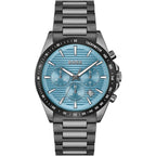 Hugo Boss Strike 1514242 Chronograph Light Blue Dial Gunmetal Stainless Steel Men's Watch