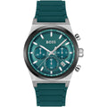 Hugo Boss Candor 1514244 Chronograph Green Dial Emerald Green Rubber Men's Watch