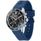 Hugo Boss Runner 1514245 Chronograph Black Dial Blue Rubber Men's Watch