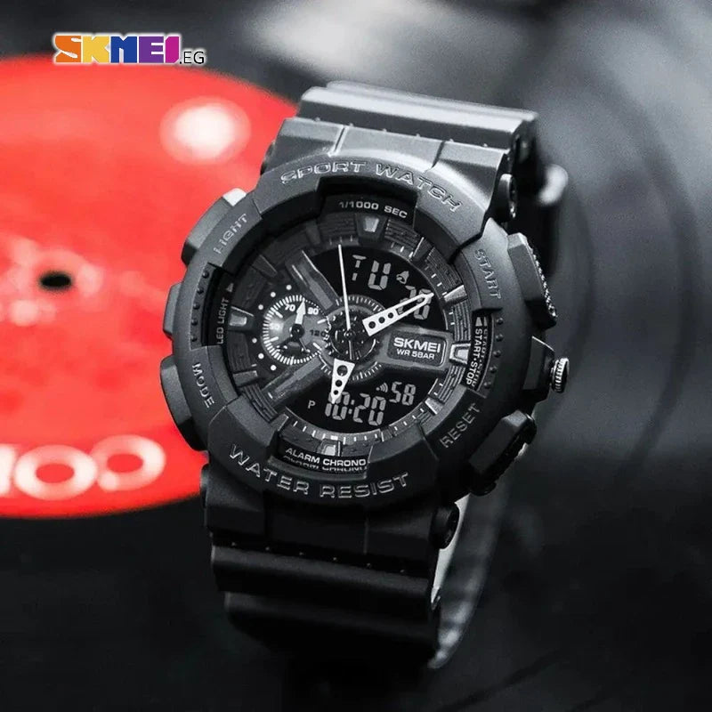 ساعة رياضية SKMEI 1688 رقمي مع عقارب متعددة الوظائف ساعة منبه وساعة إيقاف تقويم كامل عرض اليوم والتاريخ