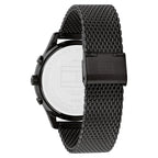 Tommy Hilfiger Weston 1710505 Two-Tone Black Dial Men's Black Stainless Steel Mesh Watch