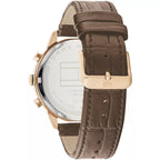 Tommy Hilfiger Morrison 1710526 Gold Blue Dial Brown Leather Men's Watch