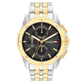 Tommy Hilfiger Walker 1710621 Multi-Function Black Dial Men's Two-Tone Watch