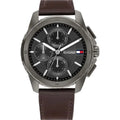 Tommy Hilfiger Walker 1710623 Multi-Function Grey Dial Men's Brown Leather Watch