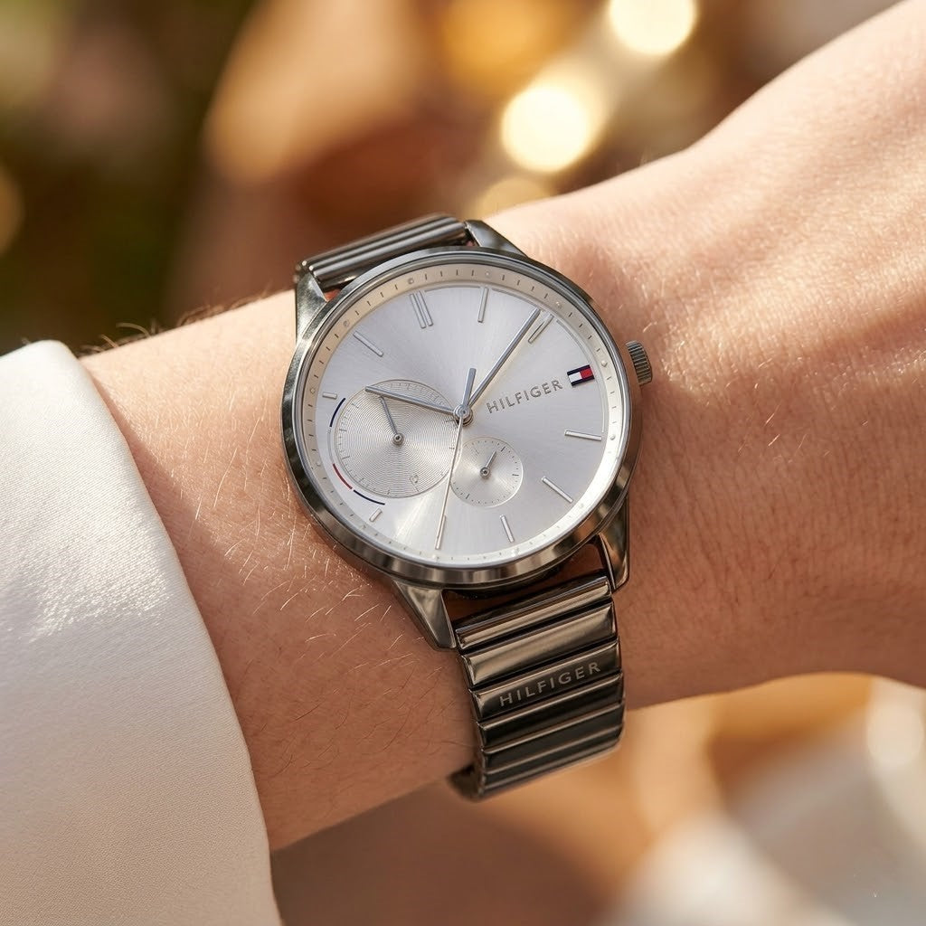 Tommy Hilfiger Brooke 1782062 Multi-Function Silver Dial Gunmetal Women's Watch