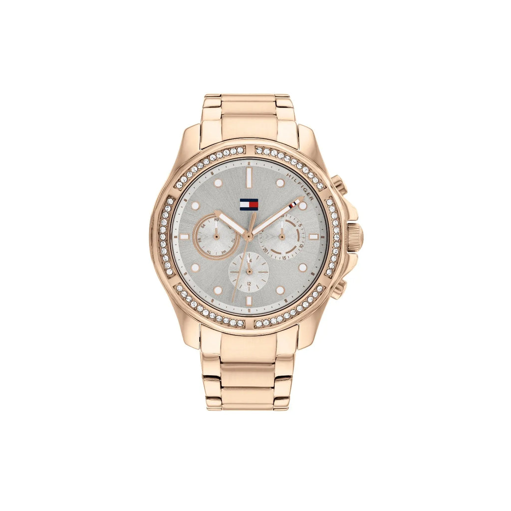 Tommy Hilfiger Brooklyn 1782572 Multi-Function Silver Dial Rose Gold-Tone Women's Watch