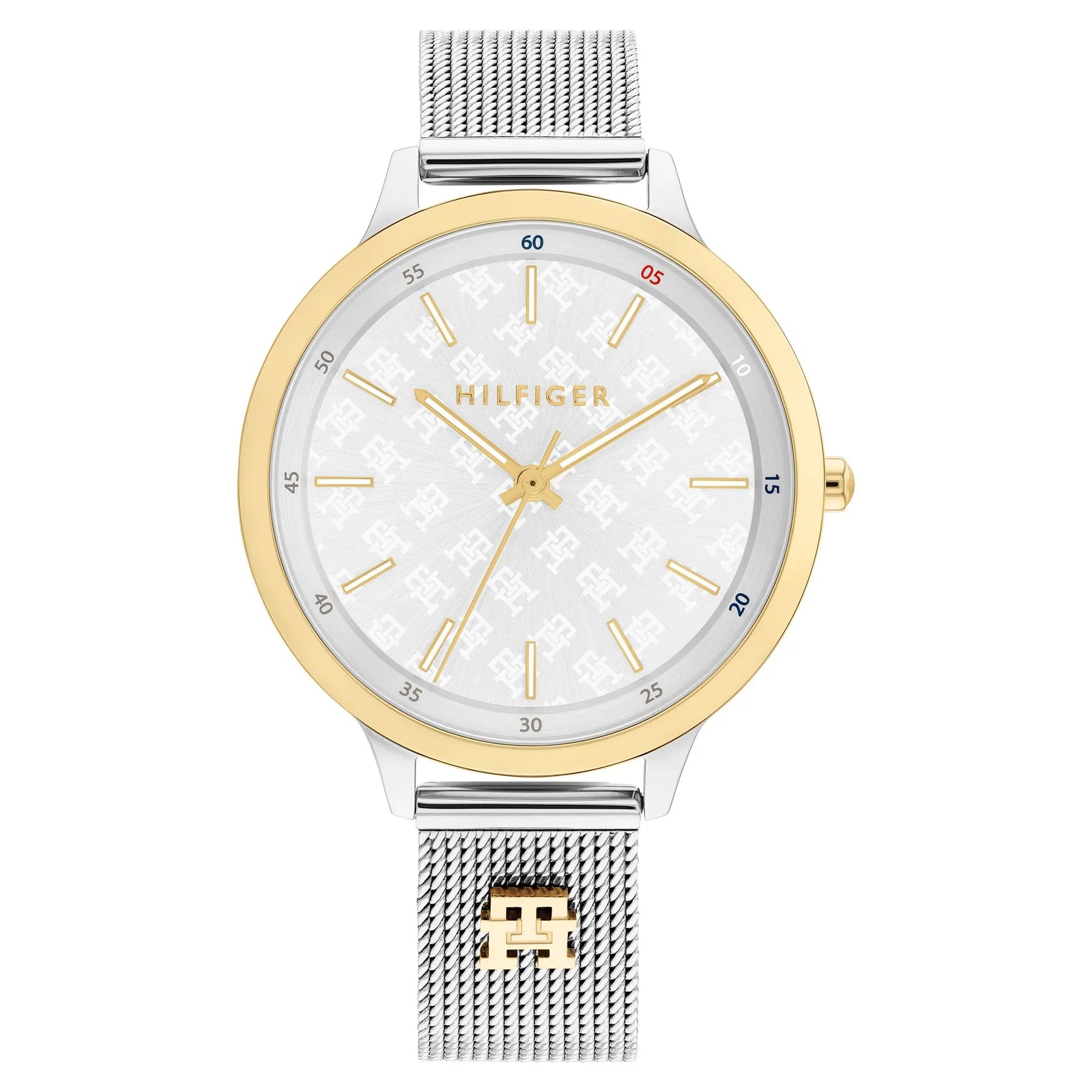 Tommy Hilfiger 2850Two-Tone Silver & Gold Mesh Strap Women's Watch