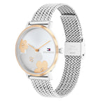 Tommy Hilfiger Steel Mesh 1782604 Silver Dial Rose Gold Bezel Women's Watch