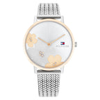 Tommy Hilfiger Steel Mesh 1782604 Silver Dial Rose Gold Bezel Women's Watch