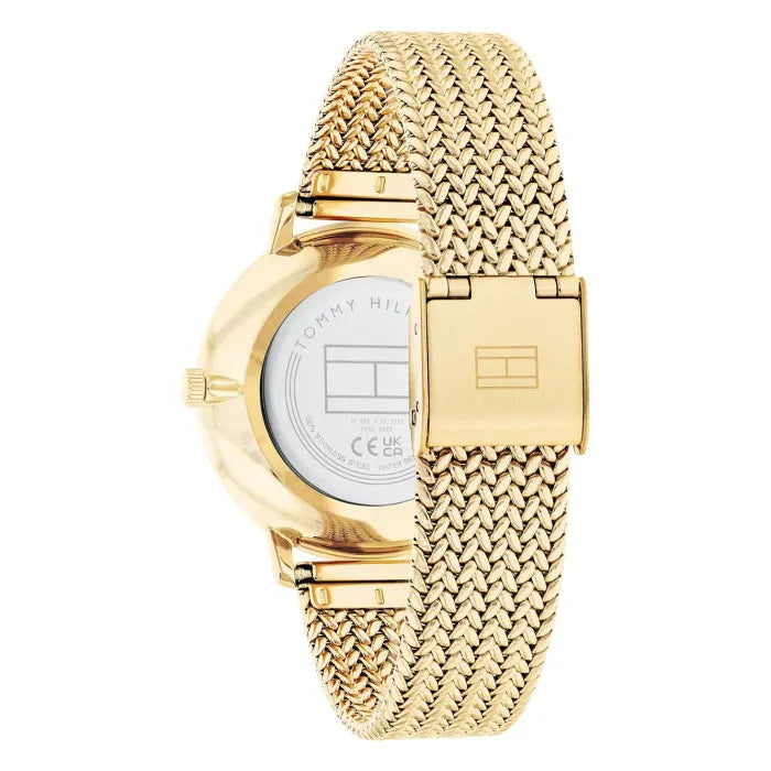 Tommy Hilfiger Steel Mesh 1782606 Full Gold Floral Dial Women's Watch