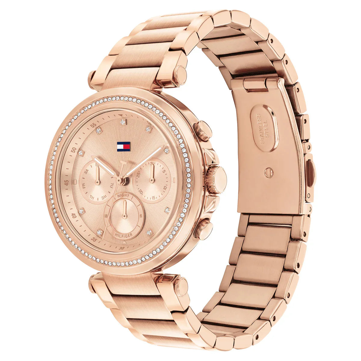 Tommy Hilfiger Lars 1782705 Multi-Function Rose Gold-Tone Crystal Women's Watch
