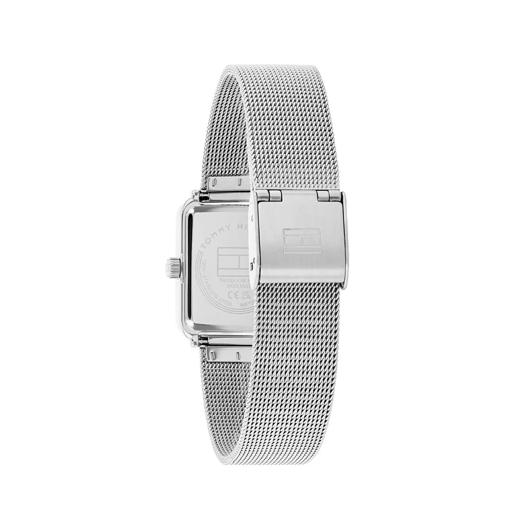 Tommy Hilfiger Tea 1782790 Silver Square Case Lavender Dial Mesh Women's Watch