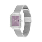 Tommy Hilfiger Tea 1782790 Silver Square Case Lavender Dial Mesh Women's Watch