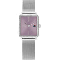 Tommy Hilfiger Tea 1782790 Silver Square Case Lavender Dial Mesh Women's Watch