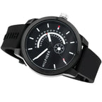 Tommy Hilfiger Brooklyn 1791483 Multi-Function Black Dial Men's Black Rubber Watch