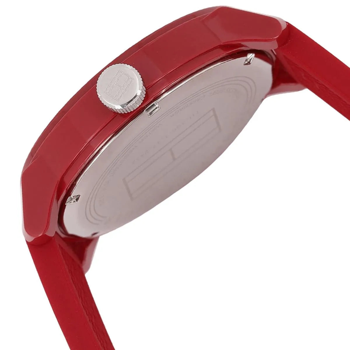 Tommy Hilfiger Denim 1791557 All Red Dual-Time Rubber Strap Men's Watch
