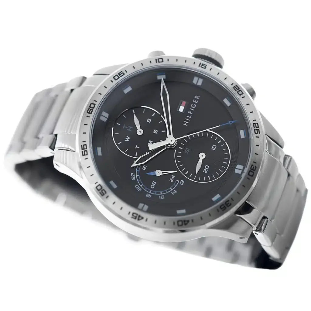 Original Tommy Hilfiger Shawn Men's Watch - Silver Steel & Black Dial (1791805)