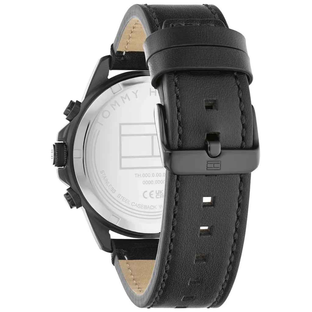 Tommy Hilfiger Men’s Watch – Model 1792062 | Lars Collection Black Leather Elegance