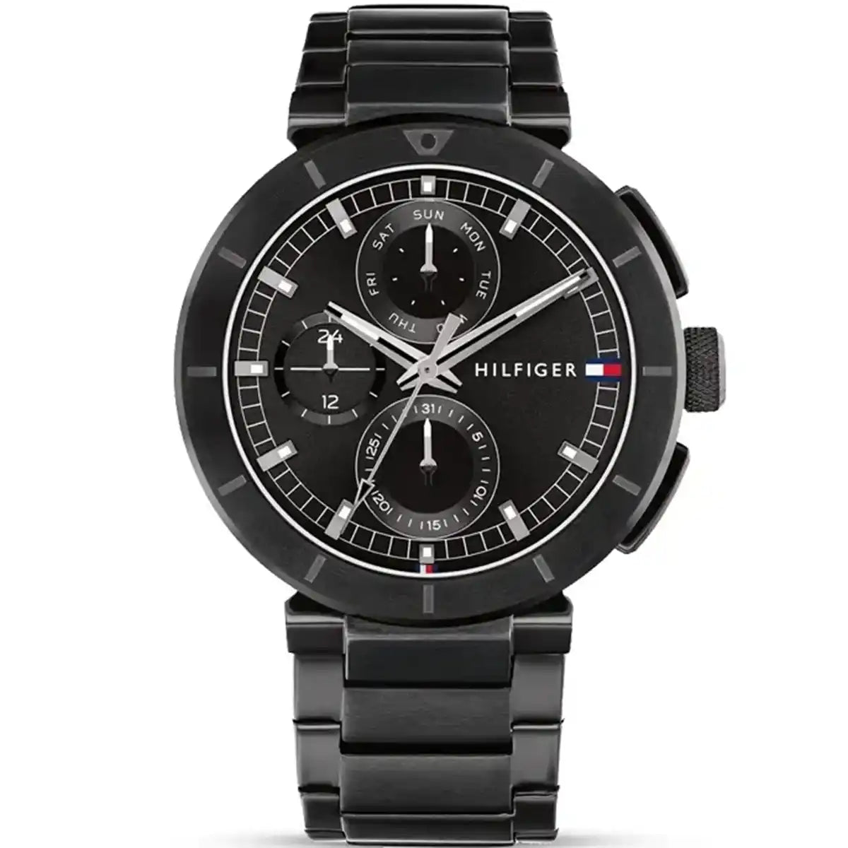 Tommy Hilfiger Men's Watch – Model 1792119 Lorenzo | Black Stainless-Steel Chronograph Design