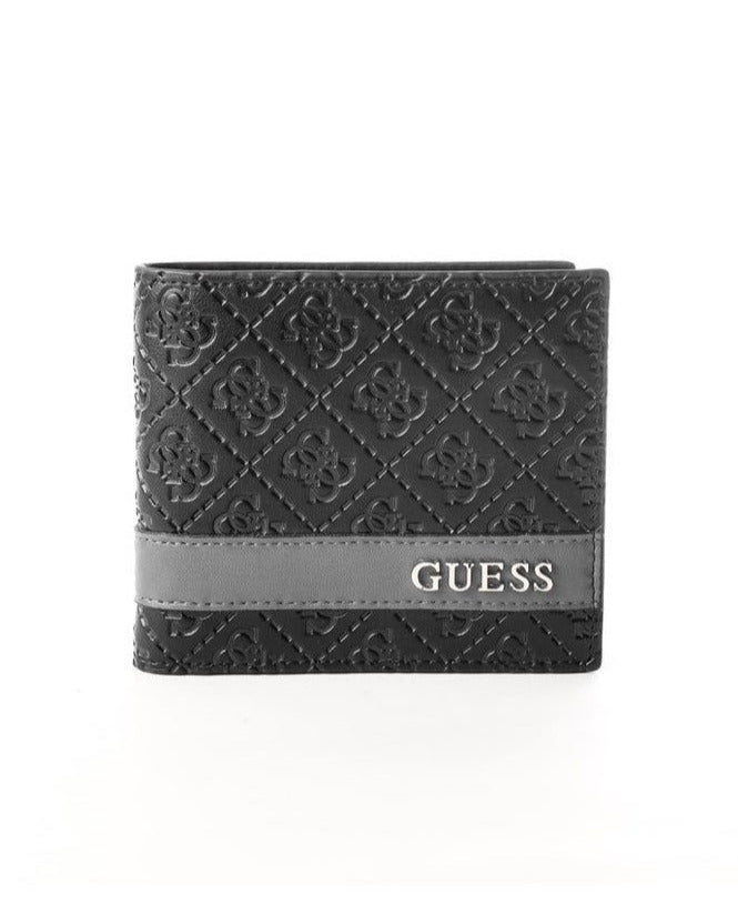 GU Black Leather Wallet For Men 83#