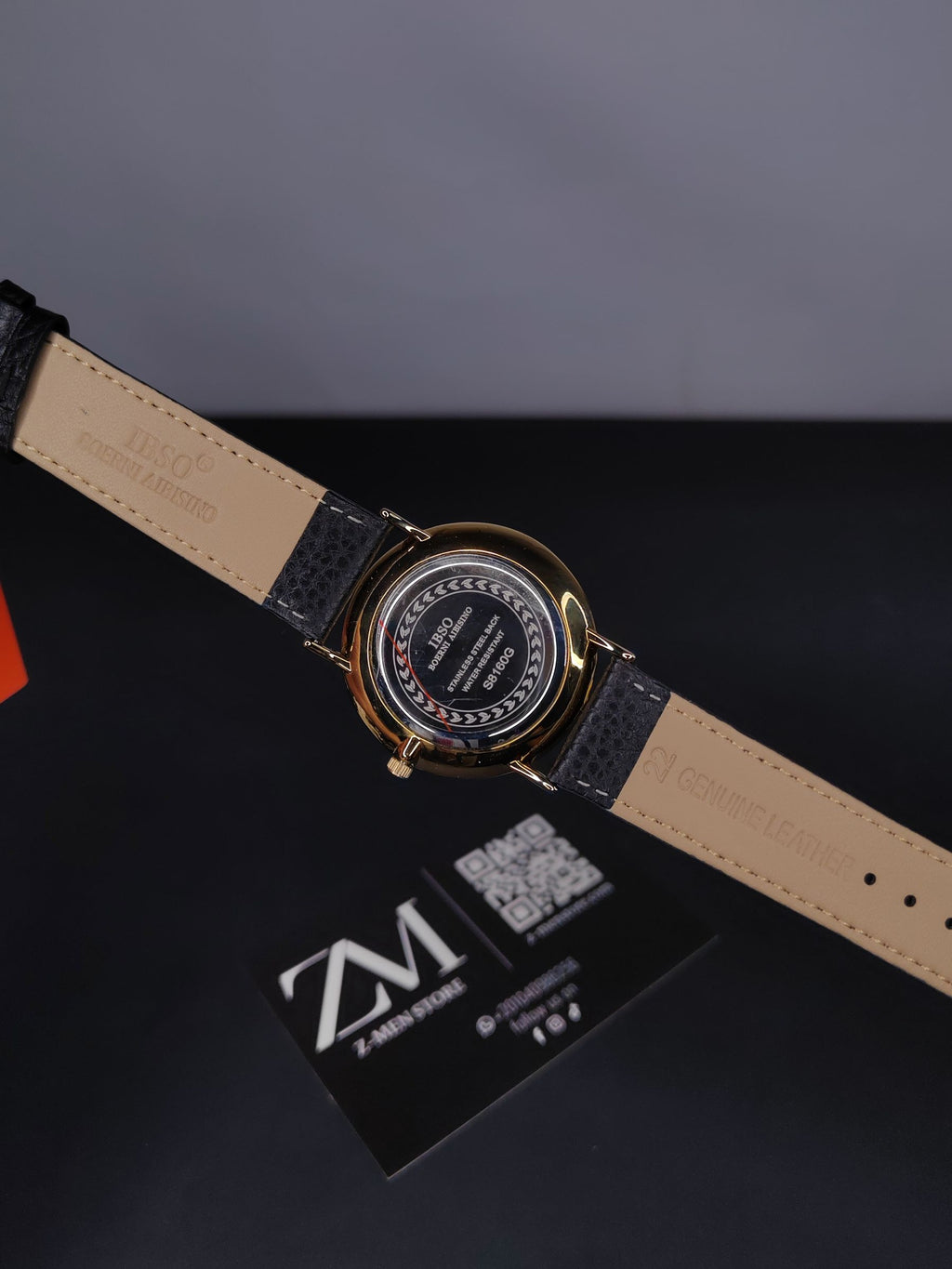 IBSO Slim Leather Belt Watch - Golden Frame - S8160G