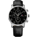 Tommy Hilfiger Kane 1791401 Multi-Function Black Dial Men's Black Leather Watch