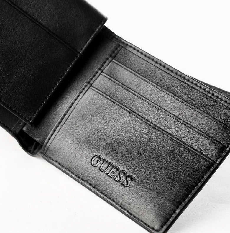 GU Black Leather Wallet For Men 83#