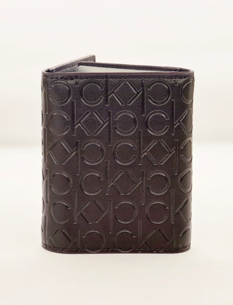 CK Brown Leather Trifold Wallet For Men 71#