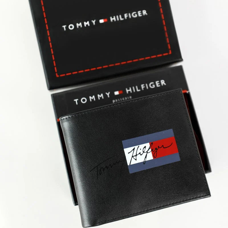 TH Black Leather Wallet For Men 19#