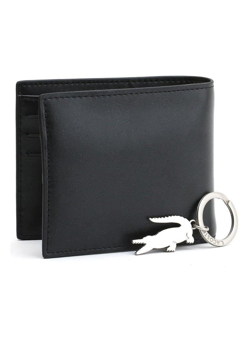LC Black Leather Wallet-Keychain Set For Men 11#