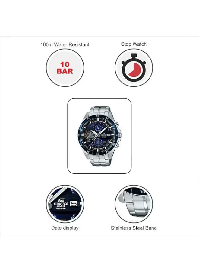 Casio Edifice Men’s Watch – Model EFR-556DB-2AV | Precision Chronograph in Blue & Silver