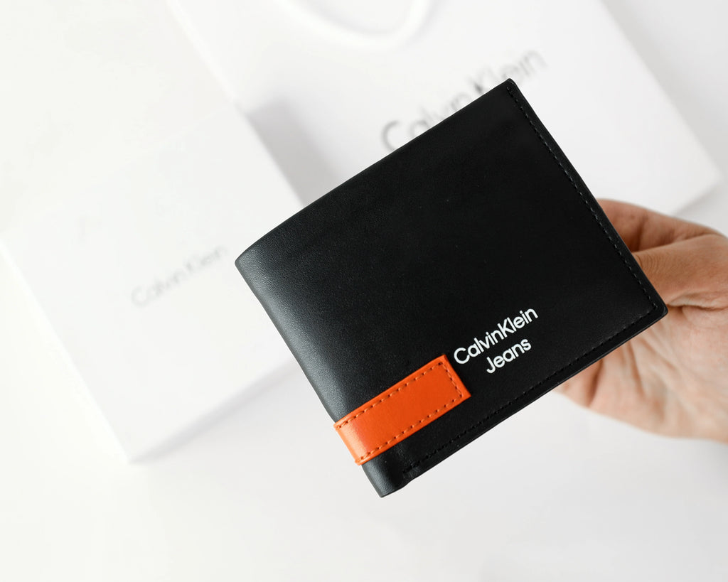 محفظة جلدية سوداء للرجال من CK، 61# 