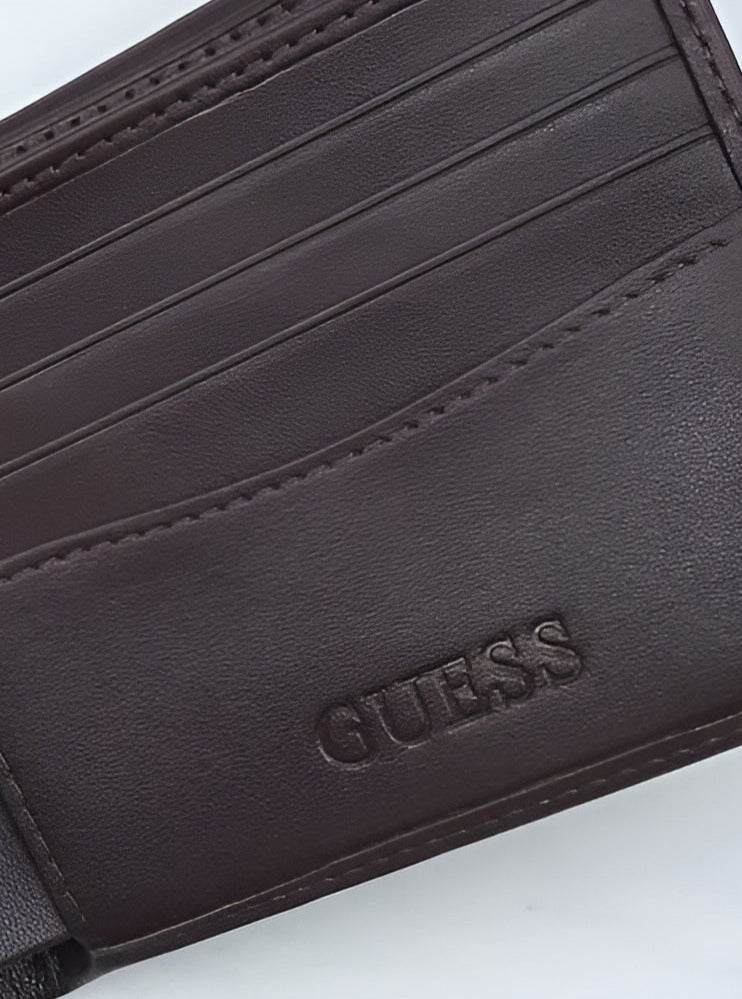 GU Brown Leather Wallet For Men 85#