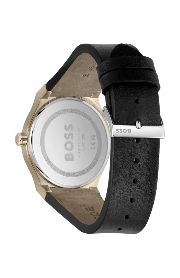 Hugo Boss Men’s Watch – Model 1514080 | Classic Olive Green Dial with Black Leather Strap