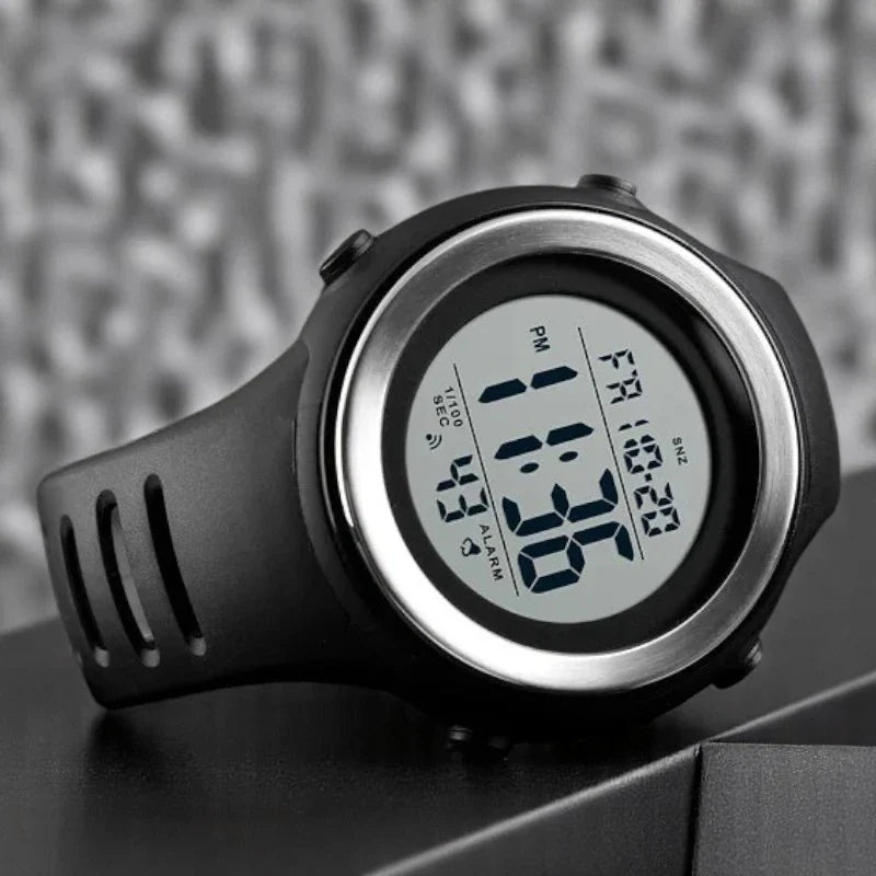 SKMEI 1394 ساعة رياضية بلون اسود متينة، متعددة الوظائف