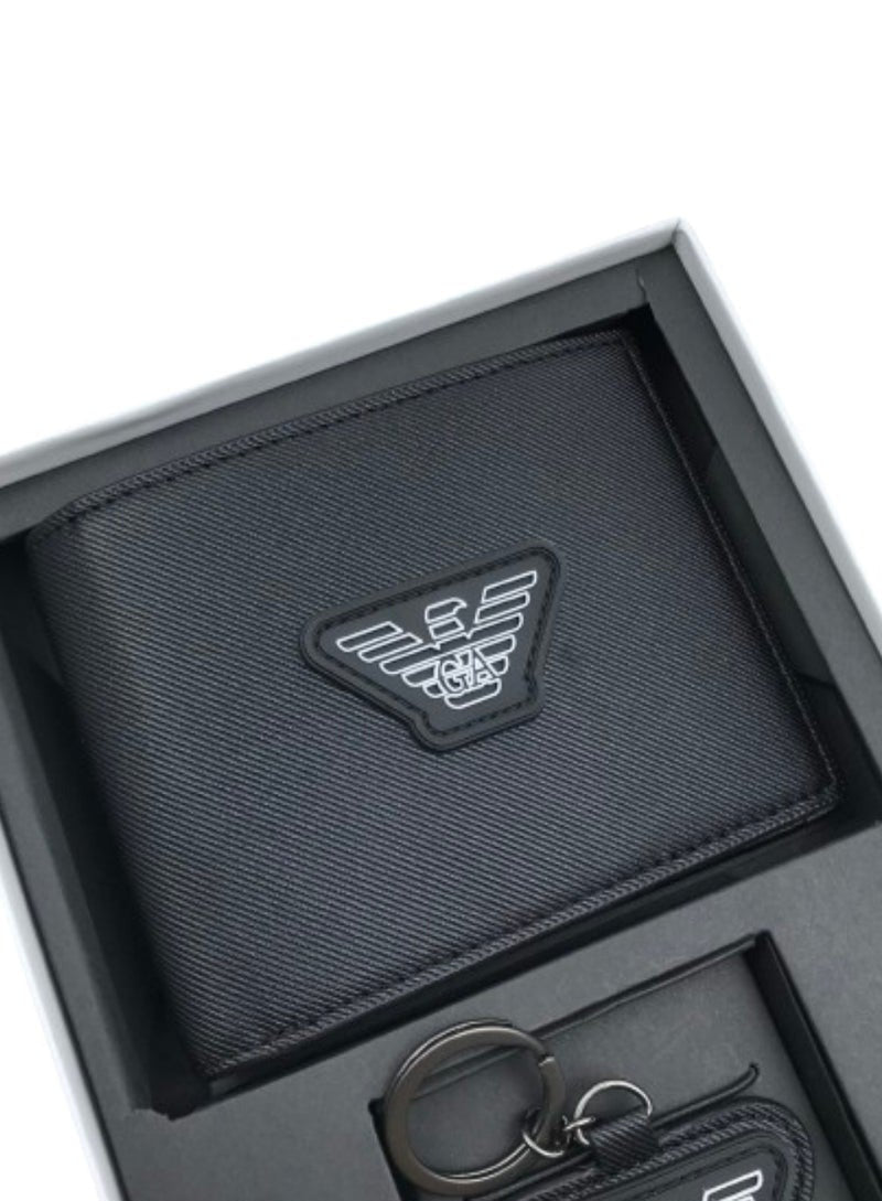 EA Black Wallet-Keychain Set For Men 13#